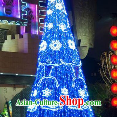 Handmade Blue Christmas Tree Lamplight Decorations LED Lamp Lanterns Bulb Lights