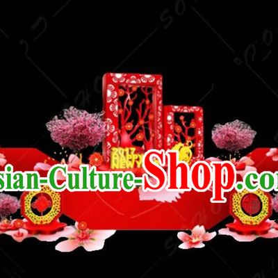 Handmade China Spring Festival Lamp Rooster Year Lamplight Decorations Stage Display Lanterns