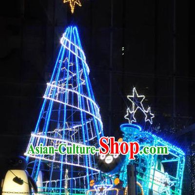Traditional Handmade Shiny Blue Christmas Tree Lights Lamplight Decorations LED Lamp Lanterns Bulb