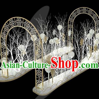 Traditional Handmade Christmas Lights Archway Stage Decorations Shiny Lamplight LED Lanterns