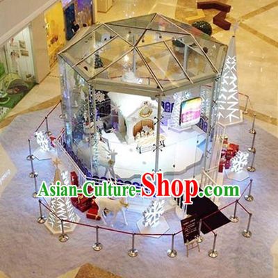 Traditional Handmade Christmas Lights Scene Display Stage Decorations Shiny Lamplight LED Lanterns