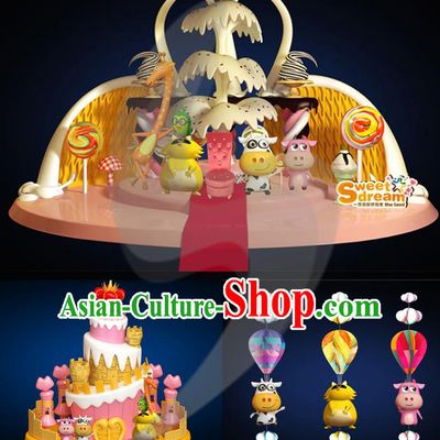 Handmade Christmas Public Playground Decorations Stage Display Lamp