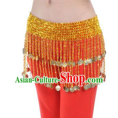 Indian Belly Dance Golden Tassel Belts Waistband India Raks Sharki Waist Accessories for Women