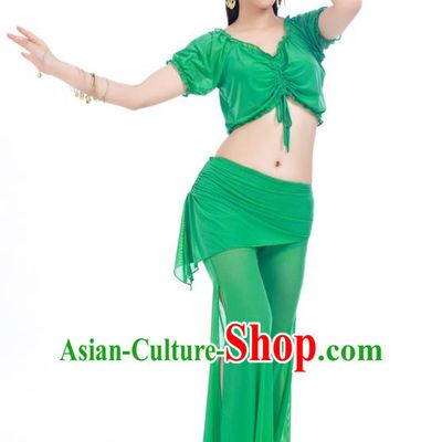 Indian Traditional Belly Dance Deep Green Costume India Oriental Dance Clothing for Women