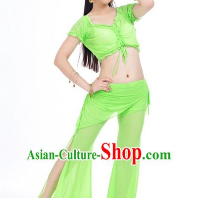 Indian Traditional Belly Dance Light Green Costume India Oriental Dance Clothing for Women