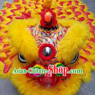 Chinese Professional Lion Dance Celebration and Parade Red Lion Head Costumes Complete Set