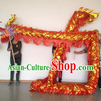 Chinese Professional Red Dragon Dance Costumes Lantern Festival Celebration Dragon Parade Props Complete Set
