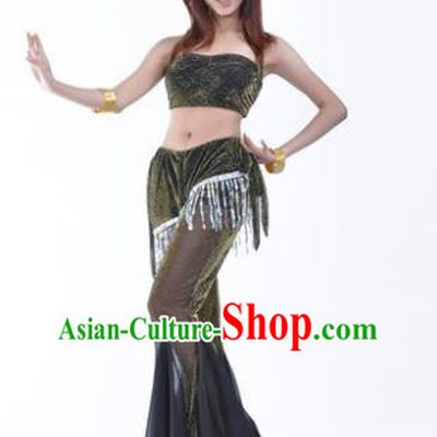 Traditional Indian Belly Dance Training Clothing India Oriental Dance Black Outfits for Women