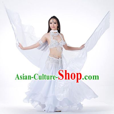 Indian Traditional Belly Dance White Wings India Raks Sharki Props for Women