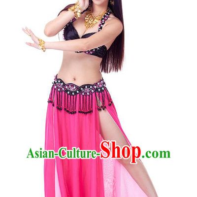 Traditional Indian Belly Dance Rosy Dress India Oriental Dance Clothing for Women