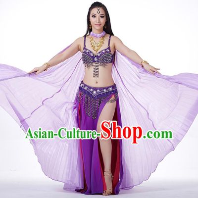Indian Traditional Belly Dance Purple Wings India Raks Sharki Props for Women