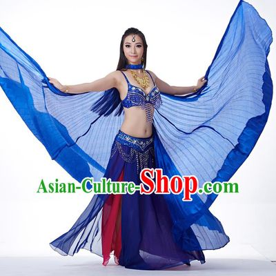 Indian Traditional Belly Dance Royalblue Wings India Raks Sharki Props for Women