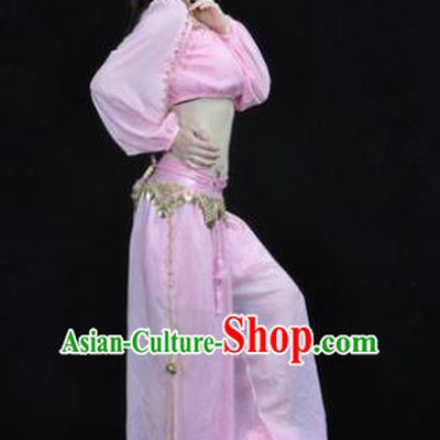 Traditional Bollywood Dance Performance Pink Clothing Indian Dance Belly Dance Costume for Women