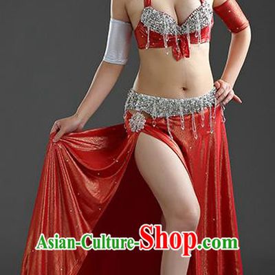 Traditional Egypt Dance Red Dress India Oriental Belly Dance Costume for Women