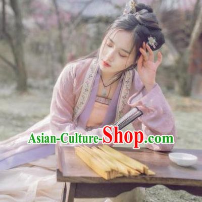 Traditional Chinese Ancient Hanfu Song Dynasty Young Lady Costume for Women