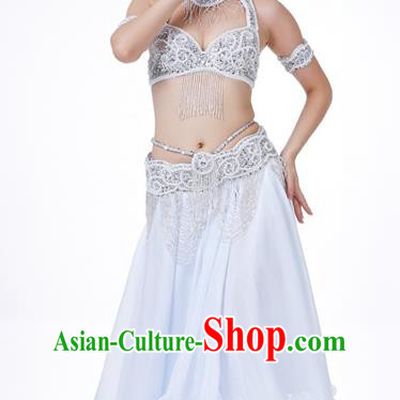 Traditional Oriental Dance Costume Indian Belly Dance Argentate Dress for Women