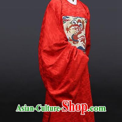 Chinese Ancient Ming Dynasty Lang Scholar Costumes Embroidered Wedding Robe for Men