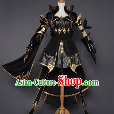 Asian Sexy Chinese Style Future Warrior Anime Costumes and Hair Accessories Complete Set