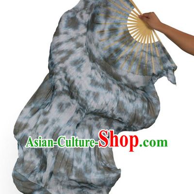 Indian Belly Dance Props Grey Silk Folding Fans Stage Performance Dance Fan for Women