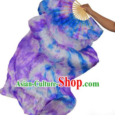 Indian Belly Dance Props Purple Silk Folding Fans Stage Performance Dance Fan for Women