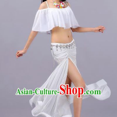 Indian Belly Dance Performance White Dress Traditional India Oriental Dance Costume for Women