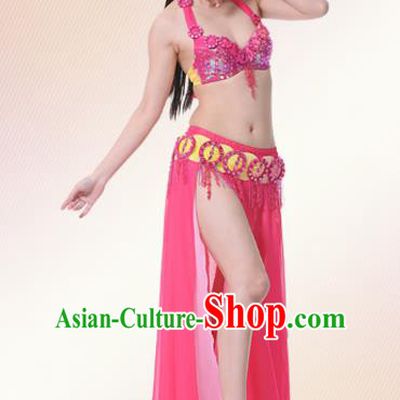 Indian Oriental Belly Dance Performance Rosy Dress Traditional Raks Sharki Dance Costume for Women