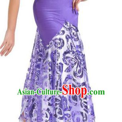 Top Indian Belly Dance Children Purple Skirt India Traditional Oriental Dance Performance Costume for Kids