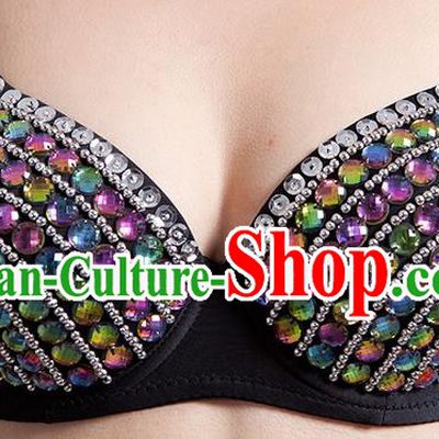 Indian Traditional Belly Dance Colorful Crystal Brassiere Oriental Dance Costume for Women