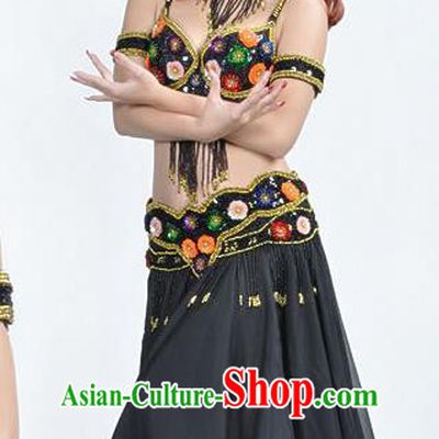 Indian Traditional Belly Dance Performance Costume Classical Oriental Dance Black Dress for Women
