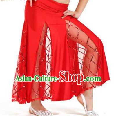 Indian Traditional Belly Dance Performance Costume Classical Oriental Dance Red Fishtail Skirt for Kids
