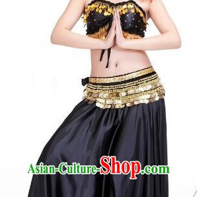 Indian Belly Dance Black Dress Classical Traditional Oriental Dance Performance Costume for Women