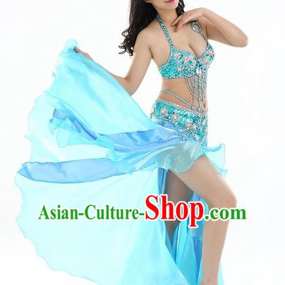Top Indian Belly Dance India Traditional Raks Sharki Blue Dress Oriental Dance Costume for Women