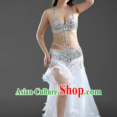 Top Indian Belly Dance India Traditional Raks Sharki White Dress Oriental Dance Costume for Women