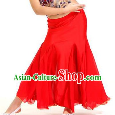 Asian Indian Belly Dance Red Fishtail Skirt Stage Performance Oriental Dance Clothing for Kids