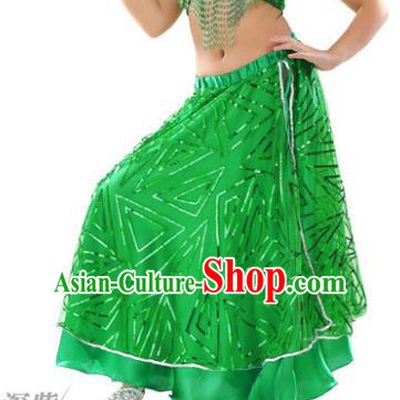 Asian Indian Children Belly Dance Green Bust Skirt Raks Sharki Oriental Dance Clothing for Kids