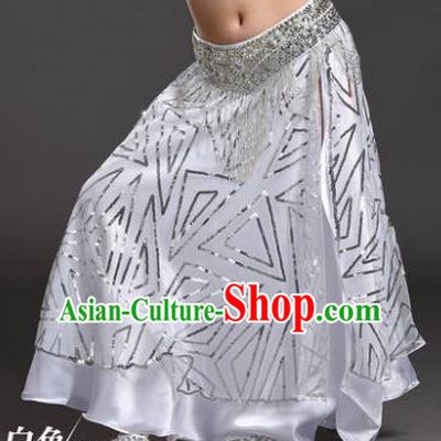 Asian Indian Children Belly Dance White Bust Skirt Raks Sharki Oriental Dance Clothing for Kids