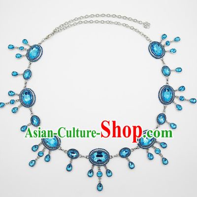 Indian Belly Dance Blue Crystal Waist Chain Accessories Waistband India Raks Sharki Belts for Women