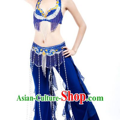 Top Grade Belly Dance Royalblue Uniform Indian Raks Sharki Oriental Dance Clothing for Women