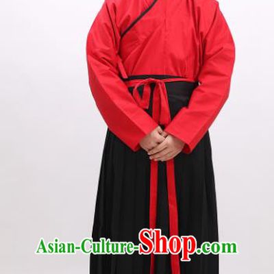 Chinese Ancient Han Dynasty Scholar Costume Confucianist Hanfu Clothing for Men