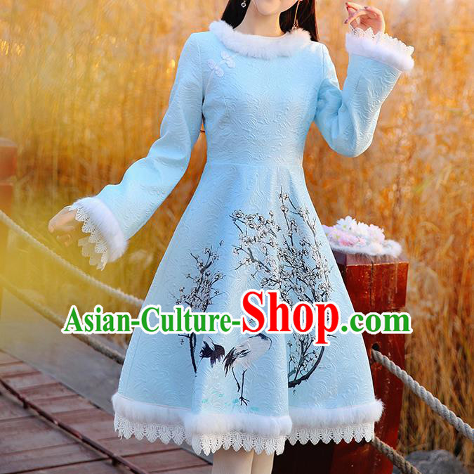 Traditional Ancient Chinese Young Women Cheongsam Dress Republic of China Tangsuit Stand Collar Blouse Dress Tang Suit Clothing Traditional Ancient Chinese Young Women Cheongsam Dress Republic of China Tangsuit Stand Collar Blouse Dress Tang Suit Clothing