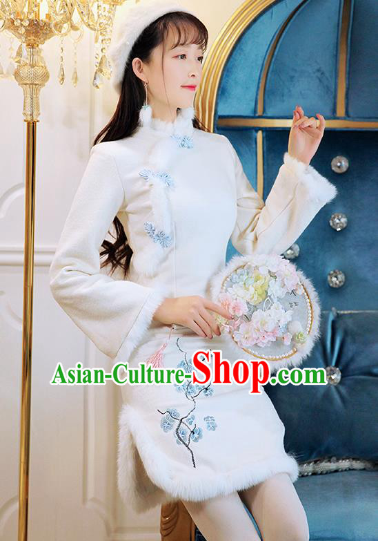 Traditional Ancient Chinese Young Women Cheongsam Dress Republic of China Tangsuit Stand Collar Blouse Dress Tang Suit Clothing Traditional Ancient Chinese Young Women Cheongsam Dress Republic of China Tangsuit Stand Collar Blouse Dress Tang Suit Clothing