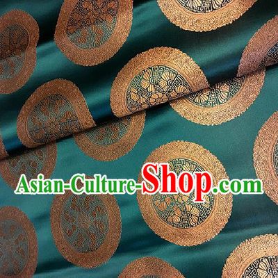 Chinese Traditional Fabric Palace Pattern Design Green Brocade Chinese Mongolian Robe Fabric Asian Material