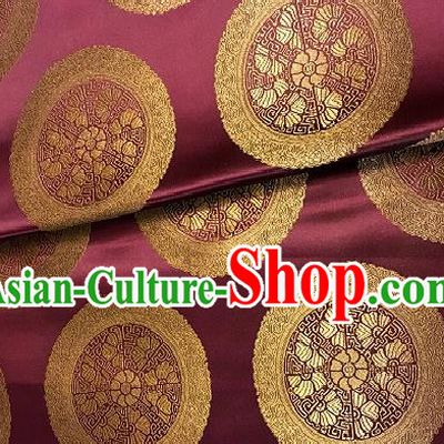 Chinese Traditional Fabric Palace Pattern Design Purple Brocade Chinese Mongolian Robe Fabric Asian Material