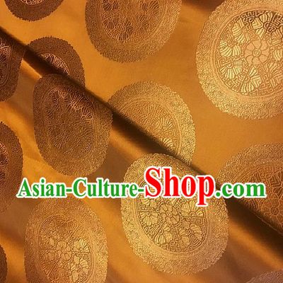 Chinese Traditional Fabric Palace Pattern Design Golden Brocade Chinese Mongolian Robe Fabric Asian Material