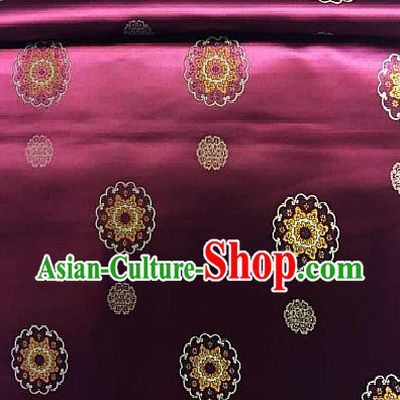 Chinese Traditional Fabric Palace Pattern Design Wine Red Brocade Chinese Mongolian Robe Fabric Asian Material