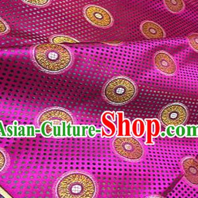 Chinese Traditional Fabric Mongolian Robe Rosy Brocade Chinese Fabric Asian Material