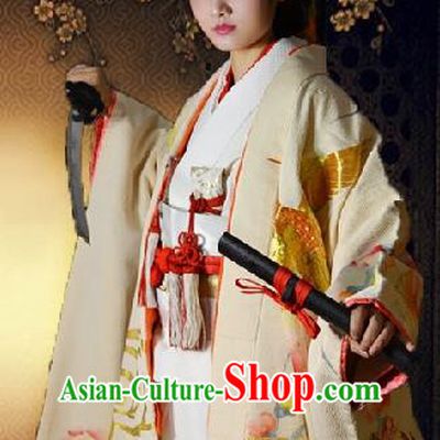 Japan Traditional Princess Costume White Yukata Dress Japanese Wedding Furisode Kimono for Women