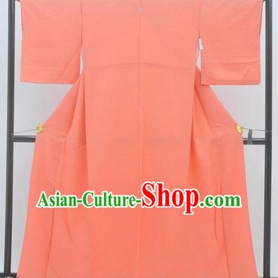 Japan Traditional Costume Orange Yukata Dress Japanese Furisode Kimono for Women