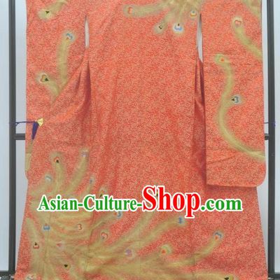 Japan Traditional Costume Phoenix Yukata Dress Japanese Furisode Kimono for Women
