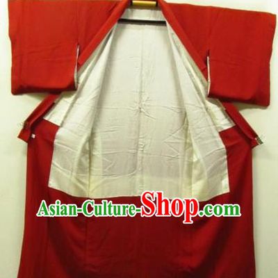 Japan Traditional Costume Red Yukata Dress Japanese Furisode Kimono for Women